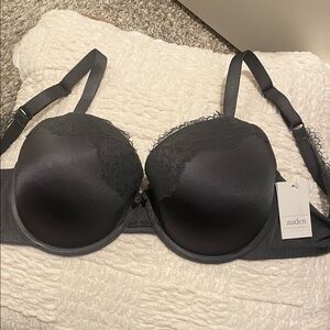 FREE in bundle Auden Charcoal Lace Accent Bra 36DD NWT